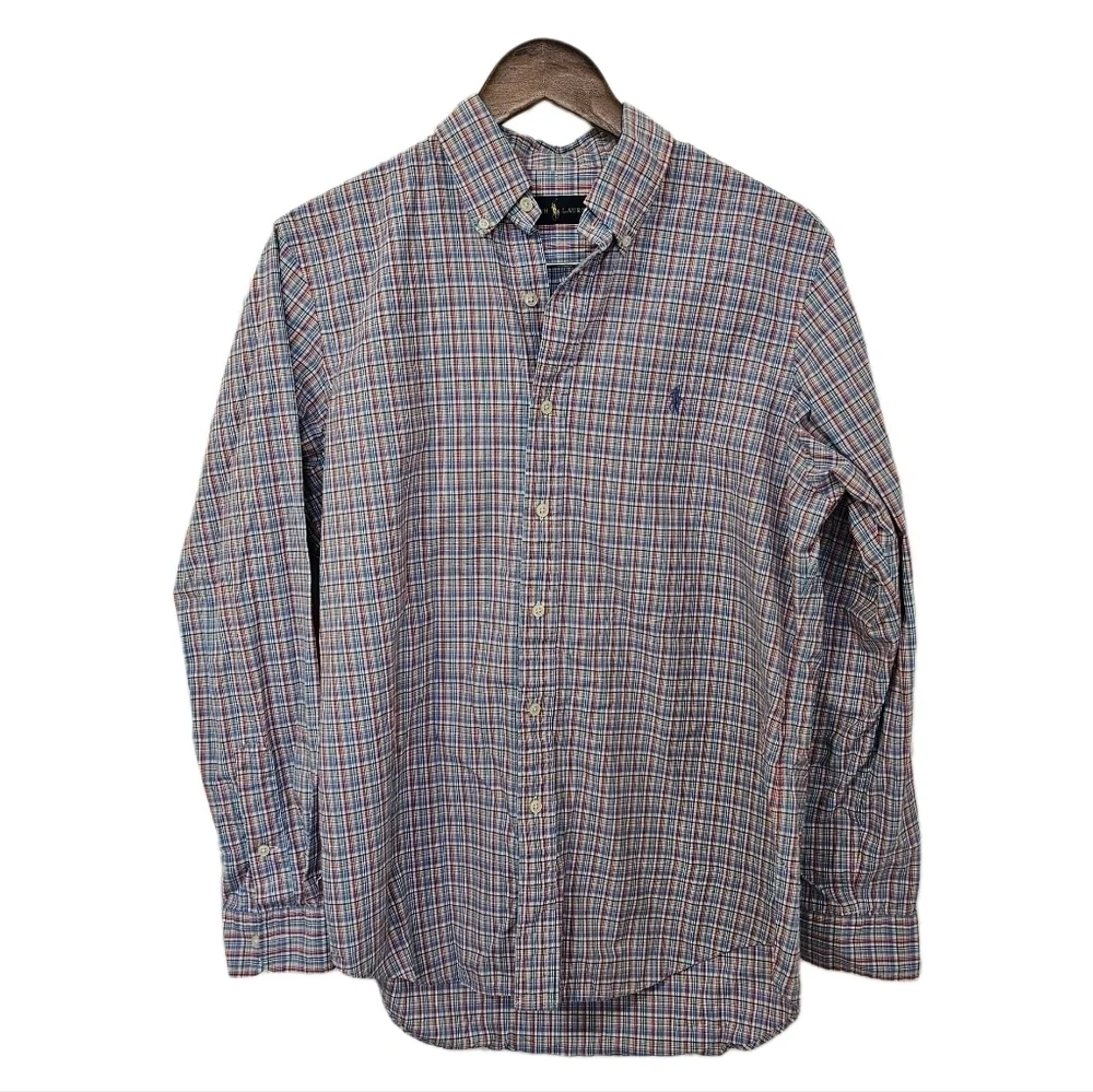 Ralph Lauren plaid multicolor button casual shirt size medium